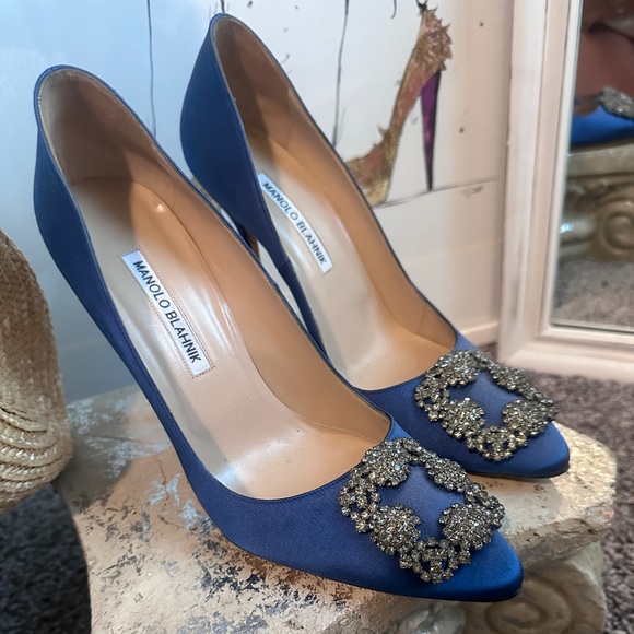 Manolo Blahnik | Shoes | Manolo Blahnik Something Blue 39 | Poshmark